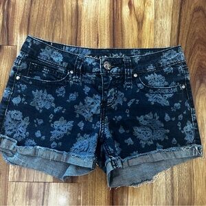 Maurices Dark Blue Floral Jean Shorts
